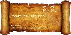 Pomázi Dénes névjegykártya